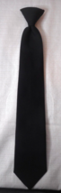Mens Clip On Ties Pre-tied Necktie Brittsport Basic Solid Black Smooth 18&quot; - £7.73 GBP