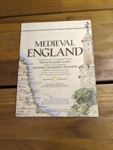 Medieval England National Geographic Magazine Map October 1979 - £20.33 GBP