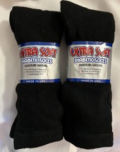 Men&#39;s Ultra-Soft Upper Calf Diabetic Socks ( 2 pairs ) Black Size 13-15 - £14.90 GBP