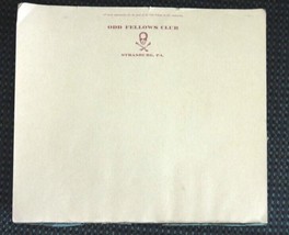 Vintage Odd Fellows Club Strasburg Pa Printed Paper Pad Letterhead Stationery - £68.19 GBP