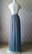 DARK GRAY Long Tulle Skirt Women Custom Plus Size Holiday Tulle Skirt image 4
