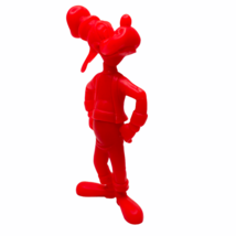 Vintage 1970&#39;s Louis Marx Walt Disney Hard Plastic GOOFY Toy Figure Red - £17.28 GBP