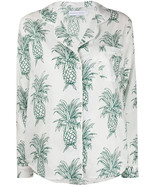 Desmond &amp; Dempsey Pajama Top Cotton Long Sleeve Green Pineapples - S - €30,26 EUR