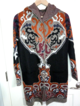 MAXSPORT Hooded long Sweater Women&#39;s Black grey burgundy orange Sz Small - $29.69
