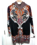 MAXSPORT Hooded long Sweater Women&#39;s Black grey burgundy orange Sz Small - £23.38 GBP