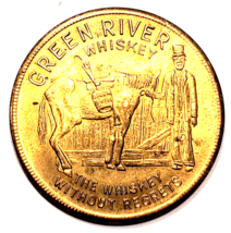 1920&#39;s Green River Whiskey Pre Prohibition Brass Good Luck Token - £22.64 GBP