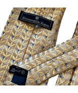 Ermenegildo Zegna Gold &amp; Silver Patterned Silk Tie - $52.80