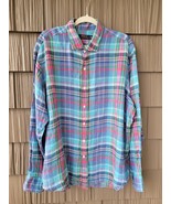Polo Ralph Lauren Mens XXL Button Up Linen Multicolor Plaid Long Sleeve ... - $39.03 CAD
