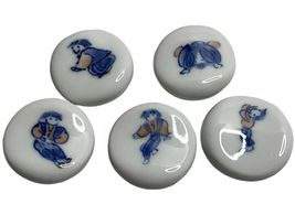 Japanese Porcelain Chopstick Rest Pillow Vintage People Children Play Se... - $29.45