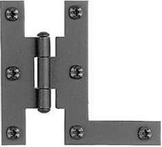 Acorn Manufacturing AH4Q Black 3&quot; Smooth Iron 3/8&quot; Offset H-L Cabinet Hinges - £8.88 GBP