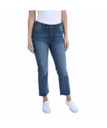 Kenneth Cole Women&#39;s Button Fly High Rise Straight Leg Stretch Jean, BLU... - $10.86 CAD