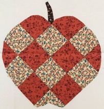 Quilt Block 14.5&quot; Appliquéd Pieced Apple on Square for Pillow Picture Quilt - £15.54 GBP