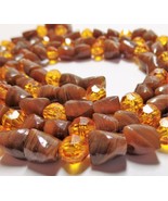 Tiger Eye Beads Necklace Vintage 44 inches - £42.66 GBP