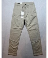 Zara The City Trouser Slim Fit Stretch Khaki Beige Casual Chino Pants Wo... - $24.49