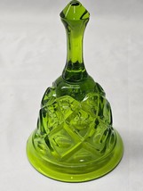 Vintage VIKING Art Glass GEORGIAN (Diamond Thumbprint) 7920 Green Bell +... - £16.62 GBP