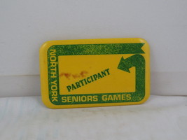 Vintage Sports Pin - North York Seniors Games Participant - Celluloid Pin  - $15.00