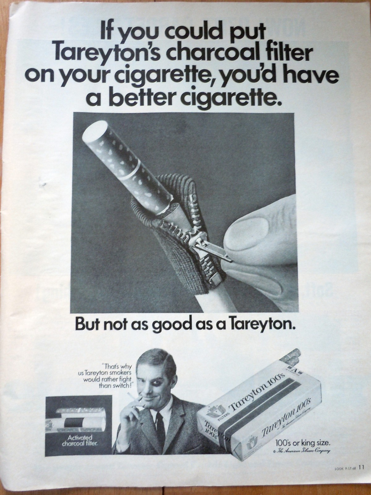 Tareyton’s Print Magazine Advertisement 1968 - $2.99