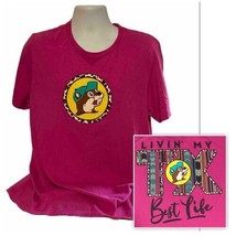 Buc-ee&#39;s T Shirt Women&#39;s XL Pink Logo Graphic Tee Buc-ees Livin&#39; My Best Life TX - £10.35 GBP
