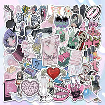 123 Pcs Pink Kawaii Y2K Domi Girls Gothic Handmade Stickers Cute Anime Aesthetic - £9.58 GBP
