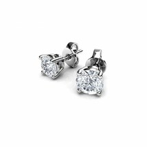 1.75CT Round Solid 14K White Gold Brilliant Cut Basket PushBack Stud Earrings - £109.99 GBP