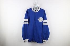 Vintage 70s Mens 46 Distressed Spell Out Warriors Basketball Warm Up Jacket USA - £74.00 GBP