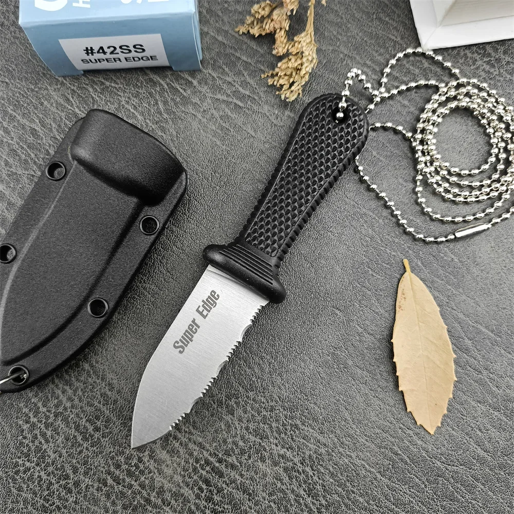 Super Mini Tacticals Fixed Blade Black Nylon Fiber Handle Neck knife Edge - $24.60 CAD