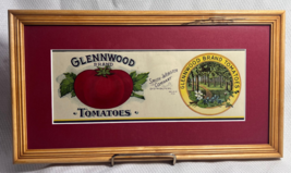 Glennwood Brand Tomatoes Bel Air MD Antique Framed Matted Original Label - $29.95