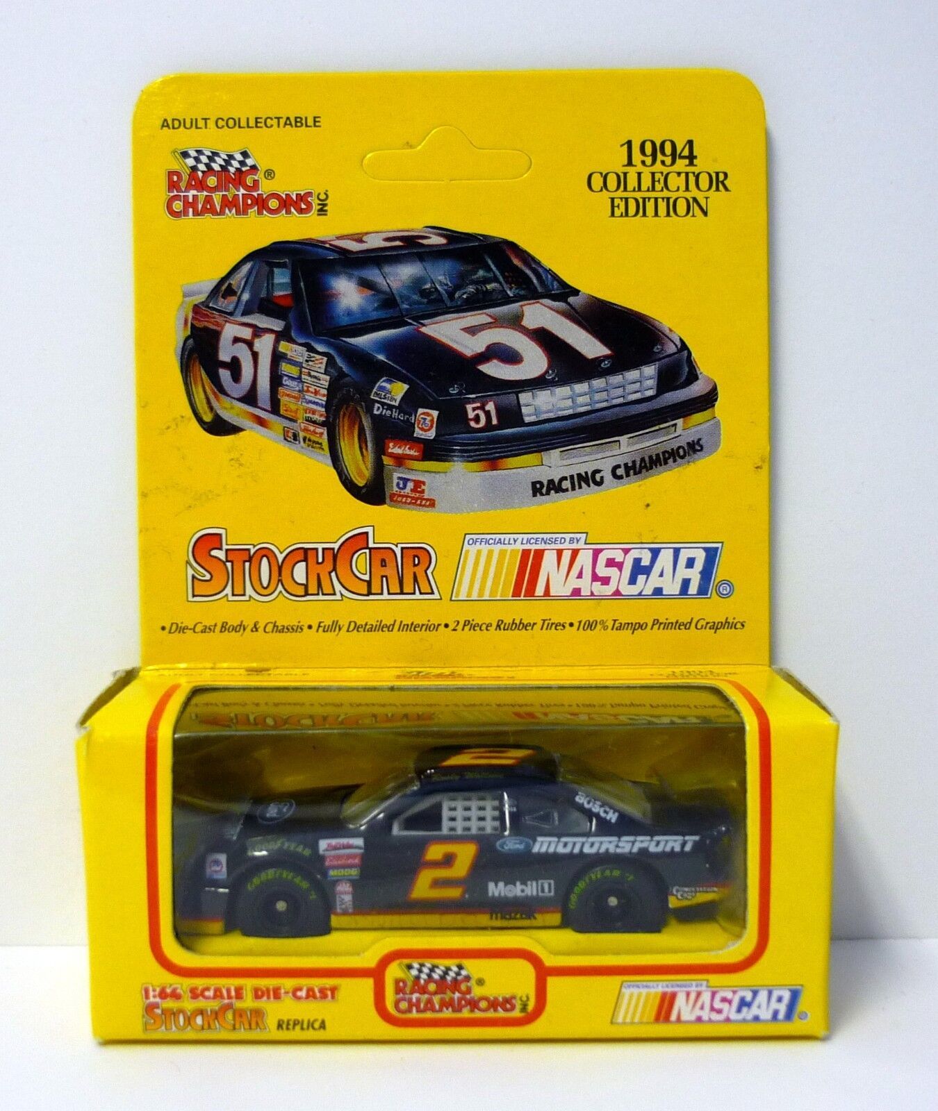 Racing Champions Stock Car #2 NASCAR Collector Edition Black Die-Cast Ca... - $7.42