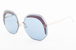 FENDI 358 MVU Gold / Blue Sunglasses FF 0358 MVU 63mm - £208.42 GBP