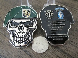 US Army Special Forces Soldiers Green Berets Creed 5th SFGA Skull Challenge Coin - £16.23 GBP