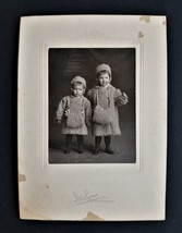 Antique Photograph Rochester Ny Ada Clabby&#39;s Children Sweet Fluffy Coats Hats - £54.56 GBP
