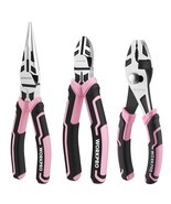 WORKPRO 3-Piece Pliers Set, Pink Pliers Tool Set Including Needle Nose P... - $35.99