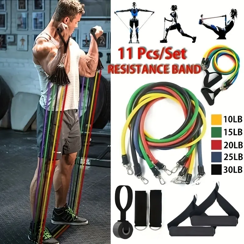 11pcs/Set Pull Rope, Resistance s, Portable Fitness Equipment, Ankle Strap, Ches - £81.80 GBP
