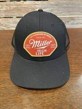 Miller High Life Black Mesh Cap Hat Trucker Dad Snapback Patch NWT Beer - £19.35 GBP