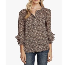 Vince Camuto Womens Large  Spring Safari Black Elbow Sleeve Henley Top NWT CR59 - £31.82 GBP