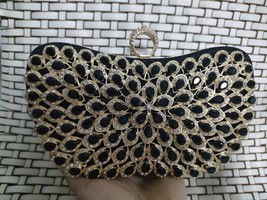 New Design Metallic colorful Diamonds Beaded Clutch Girls Wedding Purses Elegant - £36.86 GBP