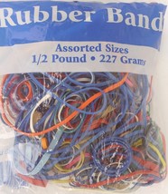 OFFICE RUBBER BANDS ASSORTED SIZES &amp; MULTICOLORS Jumbo Bag 8 oz/pk - $2.76