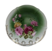 Antique Weimar Germany Porcelain Bowl With Floral Pattern &amp; Gold Accents - £19.59 GBP