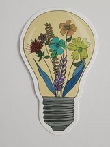 Multicolor Flowers Inside Lightbulb Beautiful Sticker Decal Cute Embellishment - £1.81 GBP