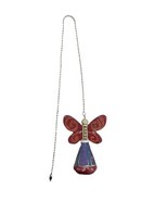 Ganz Red Butterfly Fan Light Pull  Chrome Colored Pull Chain with connec... - £5.50 GBP