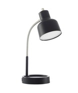 LED Desk Lamp with Catch-All Base  AC Outlet, Matte Black - $441.83 MXN