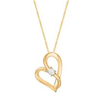 1/3 cttw Moissanite Solitaire Crossover Heart Pendant Necklace for Women... - £75.37 GBP