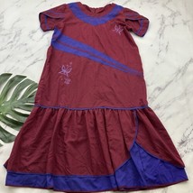 Made in Hawaii Womens Vintage MuuMuu Dress L Purple Blue Butterfly Embroidered - £31.64 GBP
