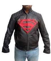 Bestzo  Mens Fashion Batman vs Super Man Leather Jacket  Synthetic Leather Black - £99.90 GBP