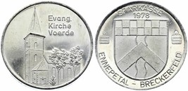 1978 Voerde Church Kirche Ennepetal Breckerfeld Germany Token Coin German Bank - £31.33 GBP