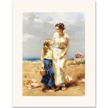 Pino Giclee s/n on Canvas &quot;By The Sea&quot; Mother Daughter at the Beach COA - £1,125.72 GBP