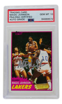 Magique Johnson Signé La Lakers 1981 Topps Basketball Carte #21 PSA / DN... - $328.83