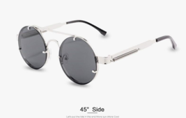 New Men’s Silver  Round Tinted Lens Retro Fashion Sunglasses - £10.12 GBP