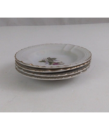 Vtg Set Of 4 Tea Cup Saucers 3.5&quot; Diameter Floral With Gold Trim Made In... - $146.69 MXN