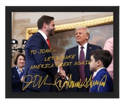 Personalized Donald Trump Custom Name Maga Message 2025 8X10 Framed Photo - £24.48 GBP